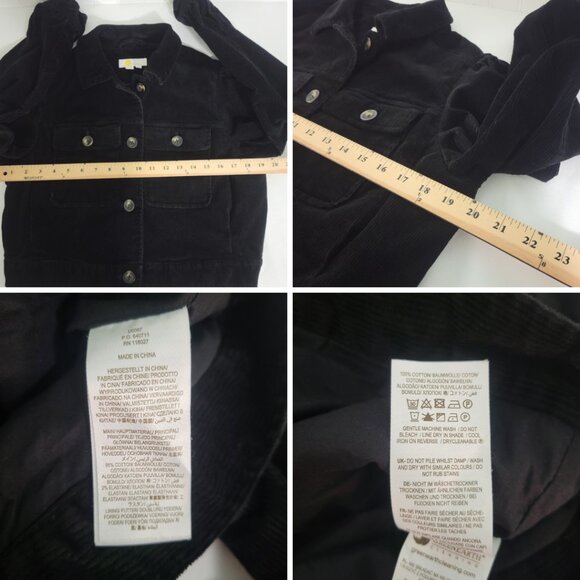 Boden Black Corduroy Cropped Friends Gilmore Y2k Dark Academia Trucker Jacket - Picture 11 of 12